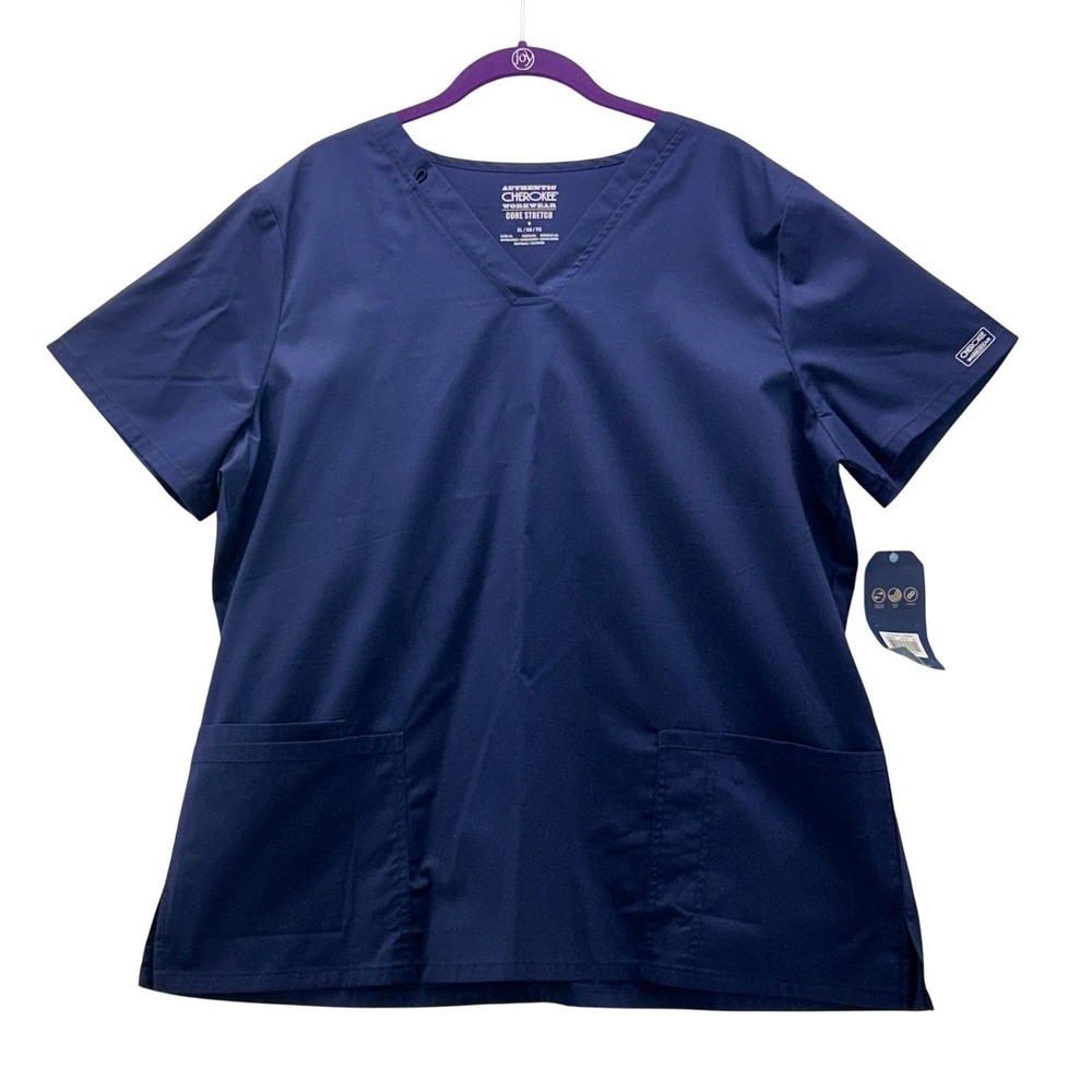 Cherokee Navy Scrub Top XL